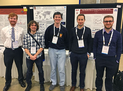 Undergraduate Michael Foley (Far Left) received an AAS Chambliss Student Medal for work conducted with KICP Fellow Dan Scolnic (Second from Right).